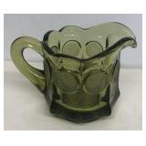 Fostoria green glass creamer