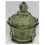 Fostoria coin glass covered sugar dish
