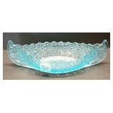 Blue Daisy &Button Glass Canoe