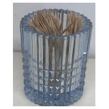 Blue crystal glass Toothpick holder
