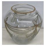 Fishbowl glass with gold trim