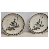 Pair of butter pattern Copeland empress plates