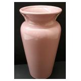 11" Pink Pottery Vase Marked USA