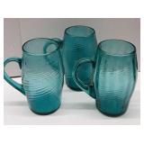 3-Blown Glass Mugs
