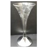 Epergne With Wheel-Cut Design On Metal Base