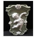 Bisque Wallpocket With Cherub