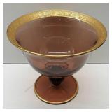 Gold Trimmed Footed Compote