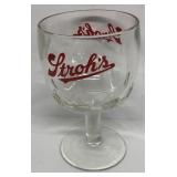 Strohs advertising beer glass