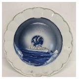Painted ship scene plate