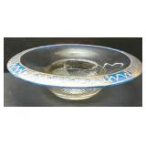 Heisey Console Bowl With Blue/Gold Band