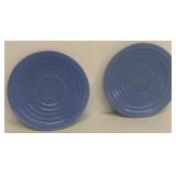 Pair of blue saucers