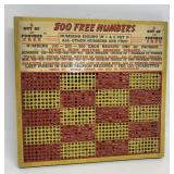 Vintage early punchboard