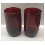 Pair of royal ruby tumblers