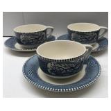 Courier and Ives saucers and cups