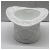 Milk glass top hat
