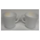 Pair of milk glass federal mugs