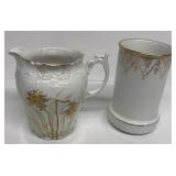 Toothbrush holder and pitcher