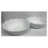Pair of milk glass fruit bowls