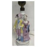 Handpainted German porcelain figure lamp