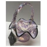 Fenton handcrafted purple basket