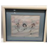 Mark Polomachek Signed painting of clowns