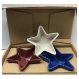 Longaberger stars red white blue dishes in