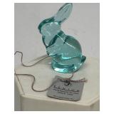 Fenton handmade glass aqua Bunny