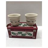 Longaberger pottery traditional Holly VOTIVE c