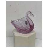 Fenton handmade swan glass dish