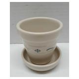 Longanberger Pottery Small 2 PC. Flower Pot In