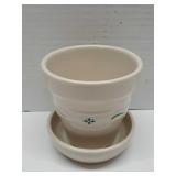 Longanberger Pottery Medium 2Pc. Flower Pot In