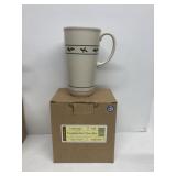 Longaberger pottery traditional Holly travel mug