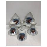 Fenton 1993 Christmas collection candleholders,