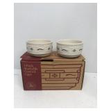 Four pack of stackable custard cups Longaberger