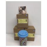 3-Longaberger  pottery sisters travel cup