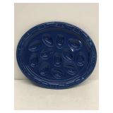 Longaberger pottery woman traditions egg platter