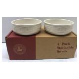 Longaberger pottery 4  pack stackable bowls