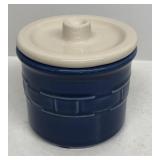 Longaberger pottery 1 pint salt crock with lid