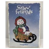 1998 longaberger  pottery snow friends cookie