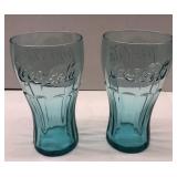 Coca-Cola aqua green glasses