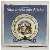 Longaberger snow friends plate in original box