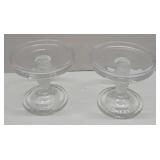 Longaberger Glass Pedestal Candle Stands In