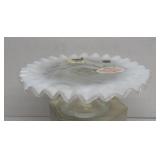 Fenton glass candle holder white and clear