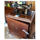 Antique Singer Sewing Machine in Cabinet