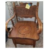 Antique Oak Potty Chair