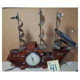 Vintage Ship TV Lamp-Clock did work, Vintage Ship TV Lamp-Clock did work,