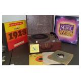 Old Firestone Record Player & Records Old Firestone Record Player & Records