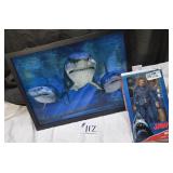 3D Shark Picture & 'Jaws' Hooper Figurine-Unopened