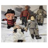 5 Horror Character Figurines, 2 Freddys,