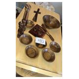 MCM Giftwood Salad Bowl Set, Salt & Pepper